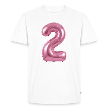 Chemise pour le 2e anniversaire, ballon à l’hélium - T-shirt Premium bio Homme - blanc - Devant - Nico (187cm)