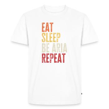 Eat Sleep Be Aria Repeat Retro Name - Men's Premium Organic T-Shirt - white - Front - Nico (187cm)