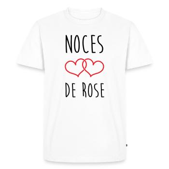 Noces de Rose 17 ans de mariage - T-shirt Premium bio Homme - blanc - Devant - Nico (187cm)