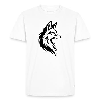 Style de tatouage minimaliste Fox Head - T-shirt Premium bio Homme - blanc - Devant - Nico (187cm)