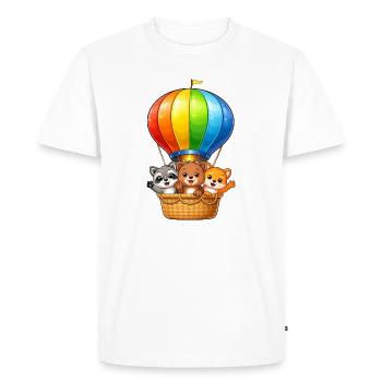 Motif des animaux en montgolfière Cartoon Kids - T-shirt Premium bio Homme - blanc - Devant - Nico (187cm)