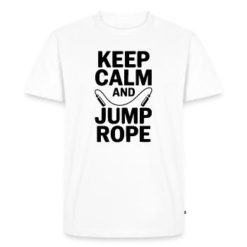 Keep Calm and Jump Rope - Men's Premium Organic T-Shirt - white - Front - Nico (187cm)