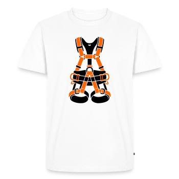 Attelage d’escalade, entretien des arbres, grimpeur d’arbres, escalade d’arbres - T-shirt Premium bio Homme - blanc - Devant - Nico (187cm)