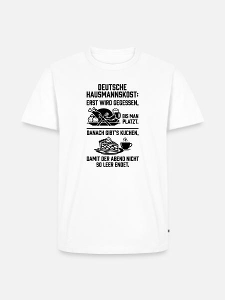 Hausmannskost typisch deutsch - Männer Premium Bio T-Shirt - Weiß