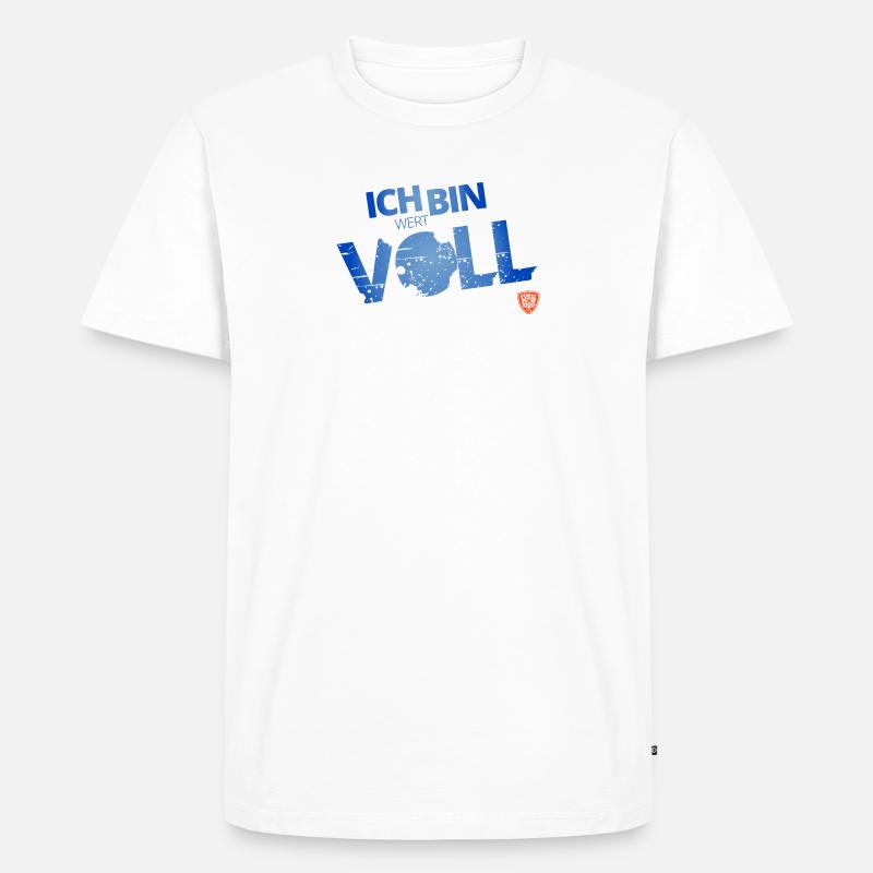 Ich bin wertVOLL - Männer Premium Bio T-Shirt - Weiß