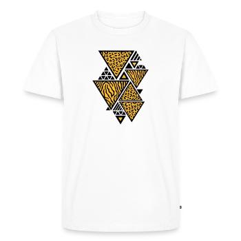 Triangle pattern (Tiger / Leopard) - Men's Premium Organic T-Shirt - white - Front - Nico (187cm)