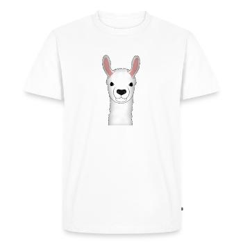 Tête d'alpaga - T-shirt Premium bio Homme - blanc - Devant - Nico (187cm)