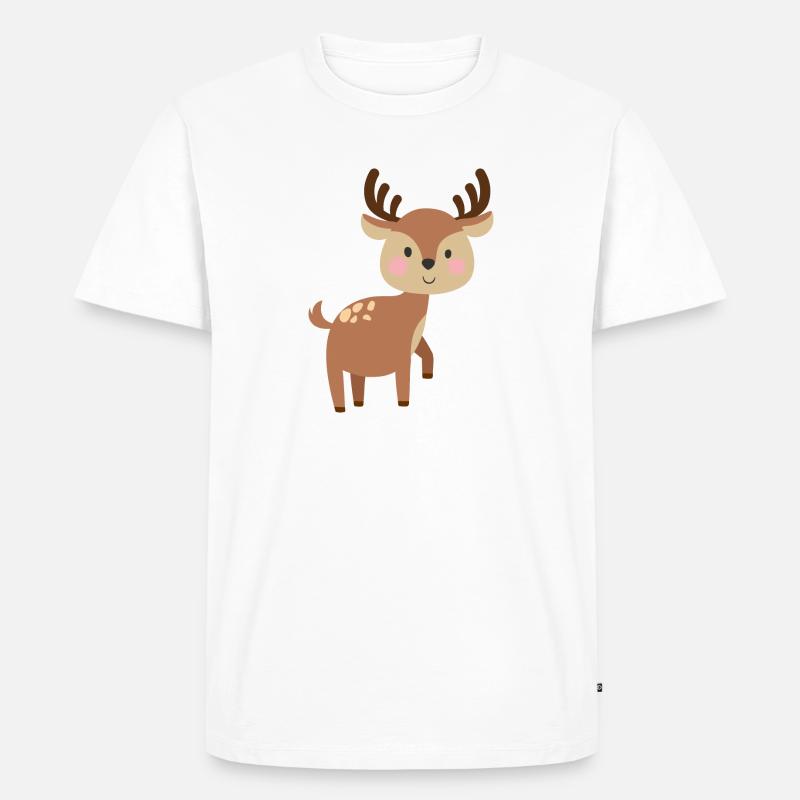 Süßer Hirsch - Männer Premium Bio T-Shirt - Weiß