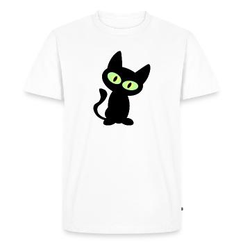 Autocollant de gueule de bois de chat, masque facial, t-shirt - T-shirt Premium bio Homme - blanc - Devant - Nico (187cm)