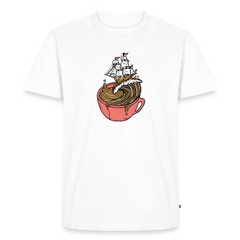 Mer de café - T-shirt Premium bio Homme - blanc - Devant - Nico (187cm)