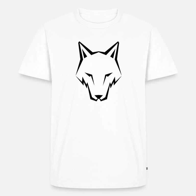 Wolf - Männer Premium Bio T-Shirt - Weiß