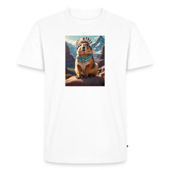 Marmotte guerrière - T-shirt Premium bio Homme - blanc - Devant - Nico (187cm)