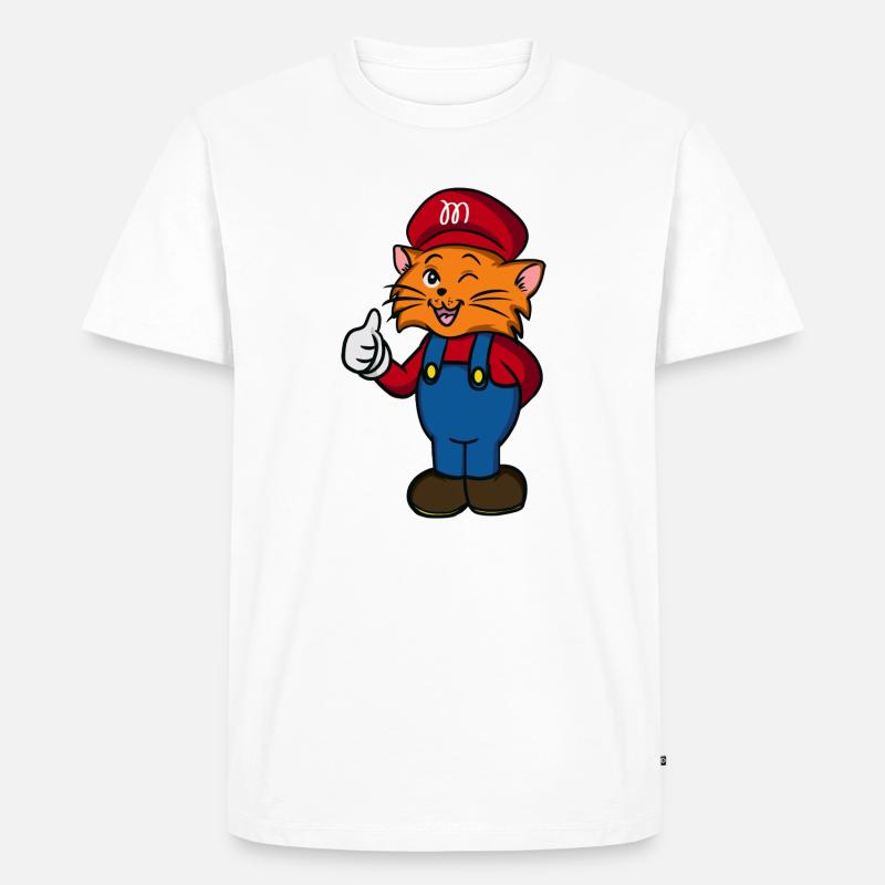 Süße Katze - Männer Premium Bio T-Shirt - Weiß
