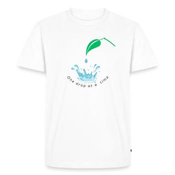 One drop at a time - motivational print - Men's Premium Organic T-Shirt - white - Front - Nico (187cm)