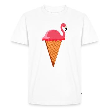 Ice Cream Waffle Ice Cream Ice Cream Ice Scoop Flamingo Ice Cream - Men's Premium Organic T-Shirt - white - Front - Nico (187cm)