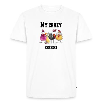 Mes poulets fous - T-shirt Premium bio Homme - blanc - Devant - Nico (187cm)