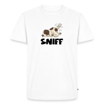 sniff1 1 - Men's Premium Organic T-Shirt - white - Front - Nico (187cm)