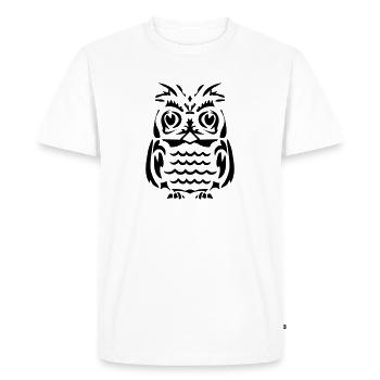 Hibou - T-shirt Premium bio Homme - blanc - Devant - Nico (187cm)