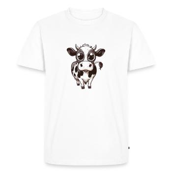 Vache Vache Amoureux de la vache - T-shirt Premium bio Homme - blanc - Devant - Nico (187cm)