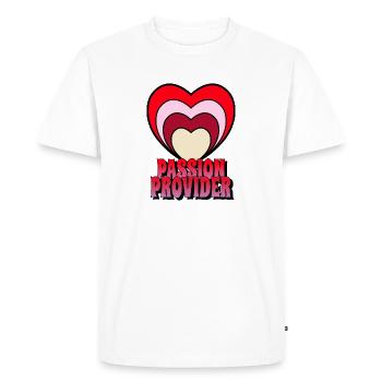 Passion provider. For him and for her. Lovers all. - Men's Premium Organic T-Shirt - white - Front - Nico (187cm)