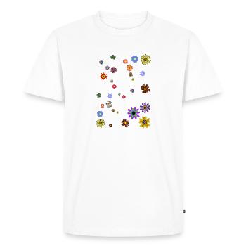 Fleurs, Paix, Harmonie - T-shirt Premium bio Homme - blanc - Devant - Nico (187cm)