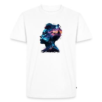 Silhouette / Forest / Portrait / Trees / Person - Men's Premium Organic T-Shirt - white - Front - Nico (187cm)