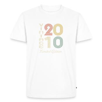 2010 Anniversaire Né en 2010 vintage Rétro. Editio - T-shirt Premium bio Homme - blanc - Devant - Nico (187cm)