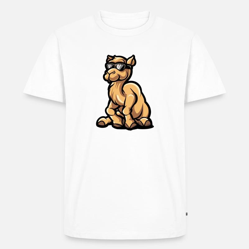 Kamel Comic Cool - Männer Premium Bio T-Shirt - Weiß