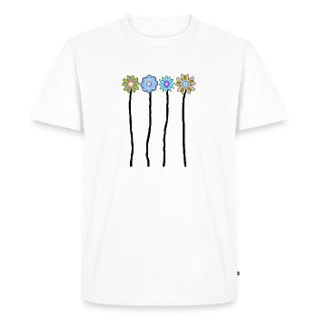 69 Flower Power 70s T Shirts Limited Edition - Men's Premium Organic T-Shirt - white - Front - Nico (187cm)