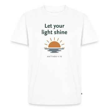 Laissez briller votre lumière T-shirt biblique coloré - T-shirt Premium bio Homme - blanc - Devant - Nico (187cm)