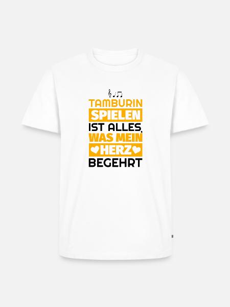 Tamburin Geschenke - Männer Premium Bio T-Shirt - Weiß