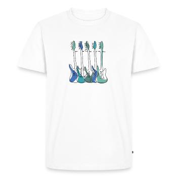 GUITARES ELECTRIQUES LINE ART - T-shirt Premium bio Homme - blanc - Devant - Nico (187cm)