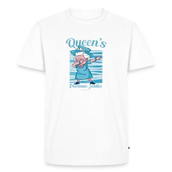 British Queen Dabbing Monarchy Platinum Jubilee - Men's Premium Organic T-Shirt - white - Front - Nico (187cm)