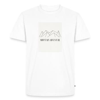 Vêtements d’aventure en montagne - T-shirt Premium bio Homme - blanc - Devant - Nico (187cm)