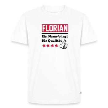 florian - T-shirt Premium bio Homme - blanc - Devant - Nico (187cm)