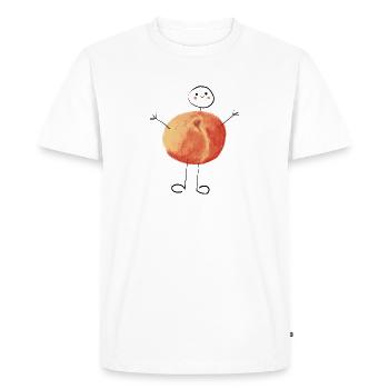 Douce petite pêche #peach #sommer - T-shirt Premium bio Homme - blanc - Devant - Nico (187cm)