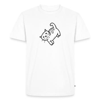 chat domestique - T-shirt Premium bio Homme - blanc - Devant - Nico (187cm)