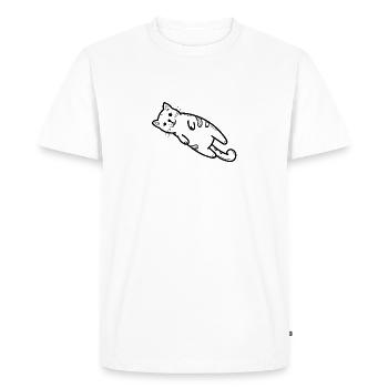 Idée cadeau dame chat chaton chat fou - T-shirt Premium bio Homme - blanc - Devant - Nico (187cm)
