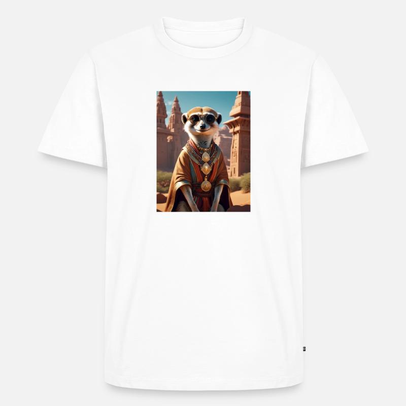 Erdmännchen Guru - Männer Premium Bio T-Shirt - Weiß