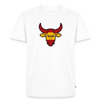Bull face - Men's Premium Organic T-Shirt - white - Front - Nico (187cm)
