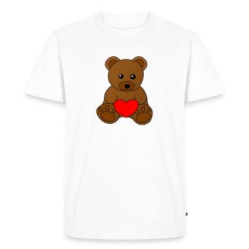 Teddy Saint-Valentin - T-shirt Premium bio Homme - blanc - Devant - Nico (187cm)