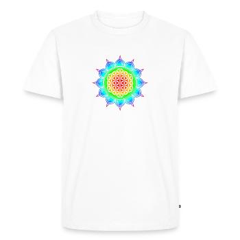 fleur de vie - Flower of life, Lotus-Flower, Heart - T-shirt Premium bio Homme - blanc - Devant - Nico (187cm)