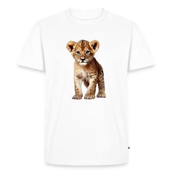 Young Lion - Loving lion cub design - T-shirt Premium bio Homme - blanc - Devant - Nico (187cm)