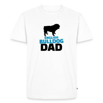 English Bulldog Dad - Men's Premium Organic T-Shirt - white - Front - Nico (187cm)