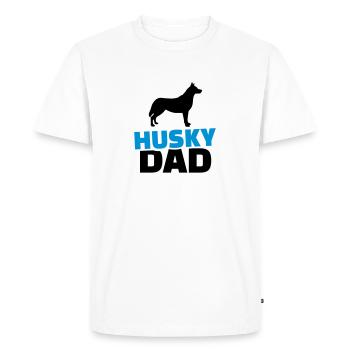 Husky Dad - T-shirt Premium bio Homme - blanc - Devant - Nico (187cm)