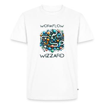 Workflow Wizzard - Men's Premium Organic T-Shirt - white - Front - Nico (187cm)