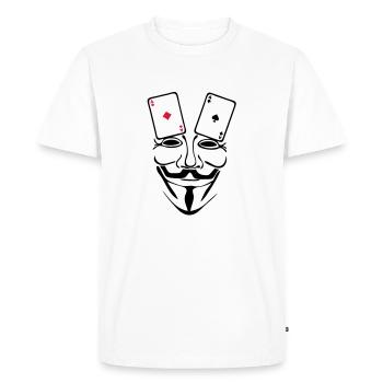 anonymous mask masque carte poker as1 - T-shirt Premium bio Homme - blanc - Devant - Nico (187cm)