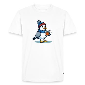 Mer du Nord Seagull chapeau bonnet boissons thé ou café - T-shirt Premium bio Homme - blanc - Devant - Nico (187cm)