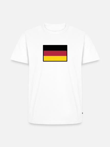 Deutschlandfahne - Männer Premium Bio T-Shirt - Weiß