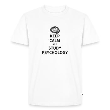 keep calm and study psychology - T-shirt Premium bio Homme - blanc - Devant - Nico (187cm)